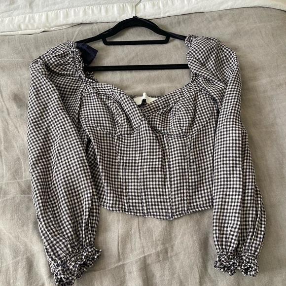 ASTR THE LABEL GINGHAM CORSET TOP 🖤🤍✨ - Picture 5 of 7